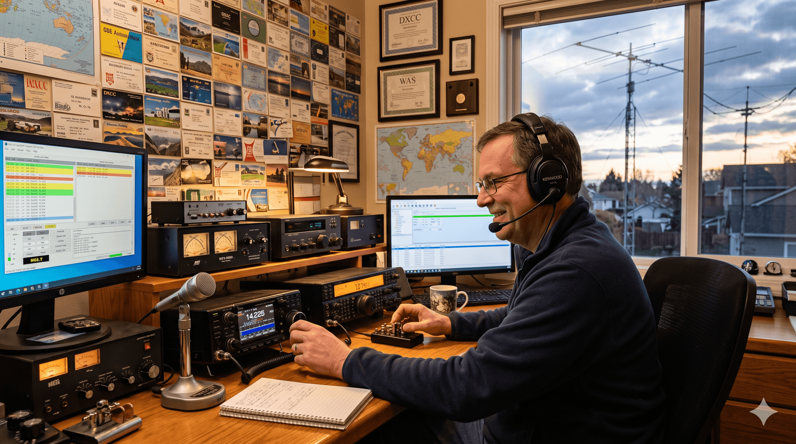 An amateur radio station setup